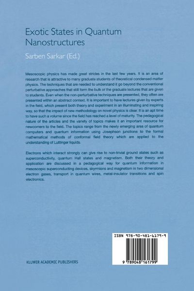 Produktbild: Exotic States in Quantum Nanostructures