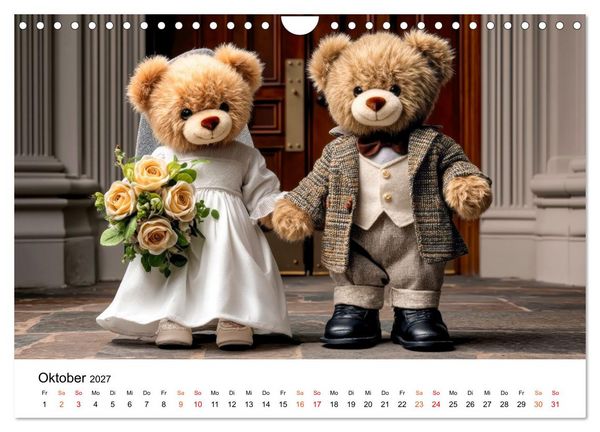 Produktbild: Teddyb&auml;ren - im Doppelpack durchs Jahr (Wandkalender 2027 DIN A4 quer), CALVENDO Monatskalender