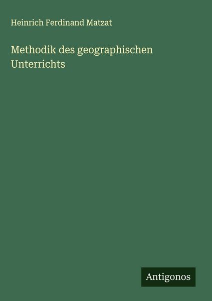 Produktbild: Methodik des geographischen Unterrichts