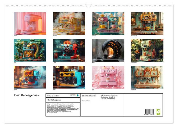 Produktbild: Dein Kaffeegenuss (Wandkalender 2026 DIN A2 quer), CALVENDO Monatskalender