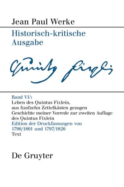 Produktbild: Leben des Quintus Fixlein, aus funfzehn Zettelk&auml;sten gezogen