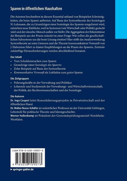 Produktbild: Sparen in &ouml;ffentlichen Haushalten