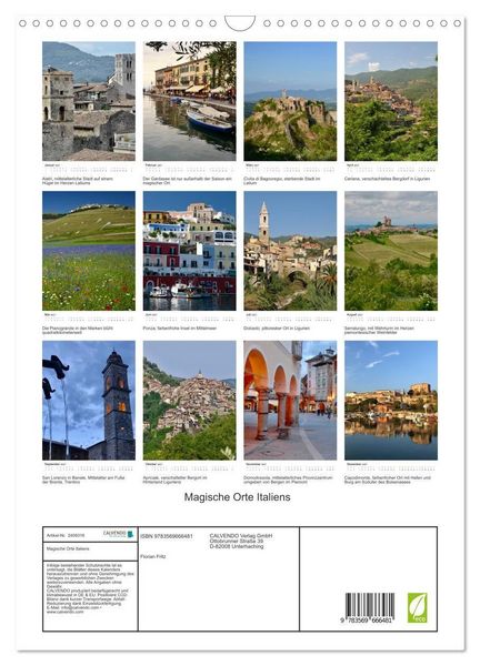 Produktbild: Magische Orte Italiens (Wandkalender 2027 DIN A3 hoch), CALVENDO Monatskalender