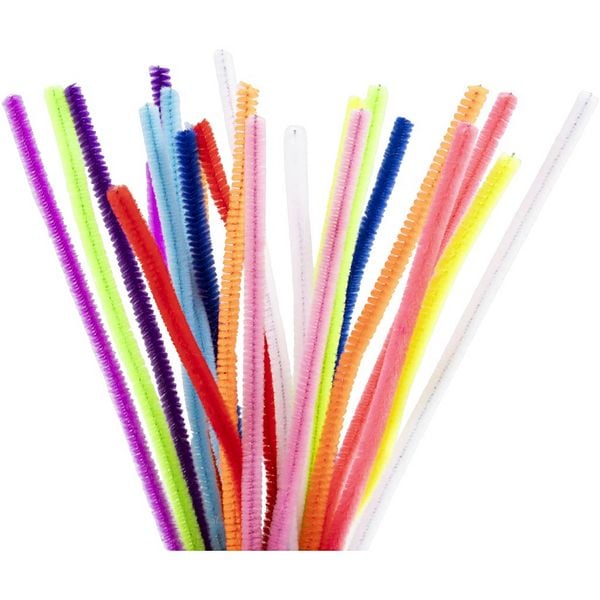 Produktbild: Creativ Company Chenilledraht, L 30 cm, Dicke 6 mm, sortiert Farben, 25 Stk sortiert
