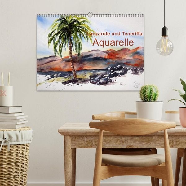 Produktbild: Lanzarote und Teneriffa - Aquarelle (Wandkalender 2026 DIN A3 quer), CALVENDO Monatskalender