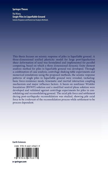 Produktbild: Single Piles in Liquefiable Ground
