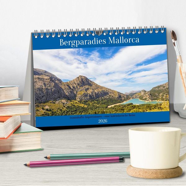 Produktbild: Bergparadies Mallorca (Tischkalender 2026 DIN A5 quer), CALVENDO Monatskalender