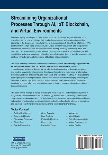 Produktbild: Streamlining Organizational Processes Through AI, IoT, Blockchain, and Virtual Environments