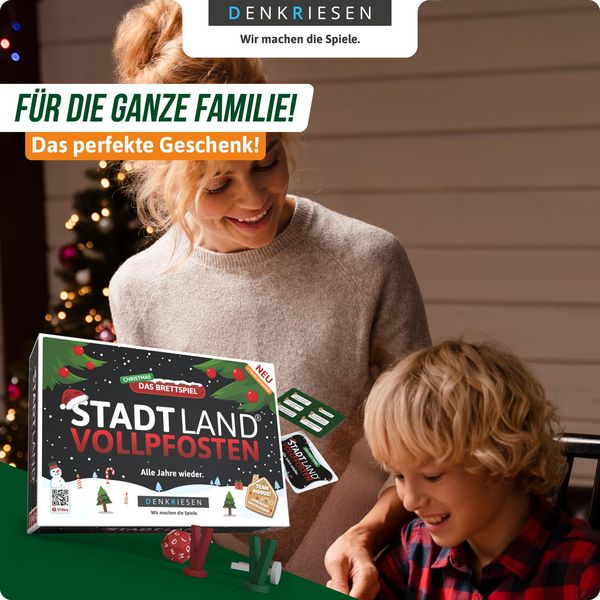 Produktbild: DENKRIESEN DEN20981 - STADT LAND VOLLPFOSTEN, Das Brettspiel Christmas Edition, inkl. Classic Erweiterung
