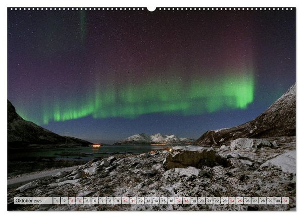Produktbild: Aurora Borealis: Polarlichter in Norwegen (hochwertiger Premium Wandkalender 2026 DIN A2 quer), Kunstdruck in Hochglanz