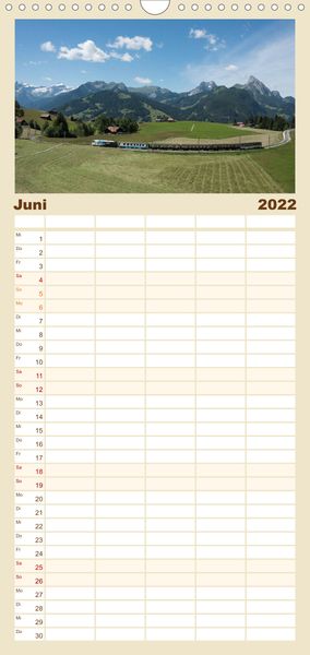 Produktbild: Schweizer Eisenbahn - Familienplaner hoch (Wandkalender 2022 , 21 cm x 45 cm, hoch)