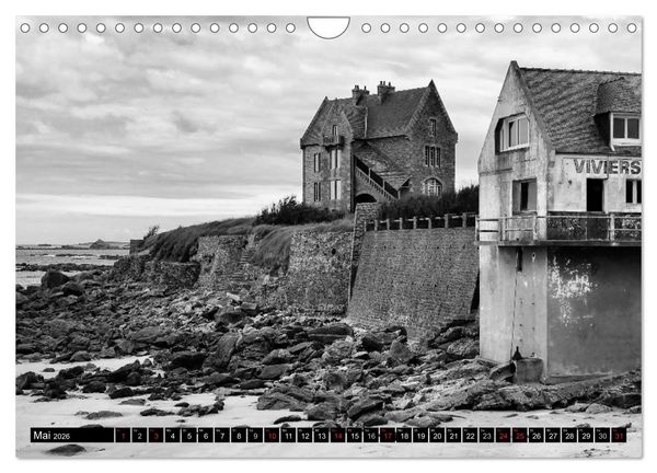 Produktbild: Bretagne in Schwarz und Wei&szlig; 2026 (Wandkalender 2026 DIN A4 quer), CALVENDO Monatskalender