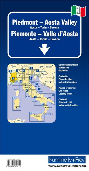 Produktbild: Piemont - Aostatal Regionalkarte Italien Nr. 1 1:200000