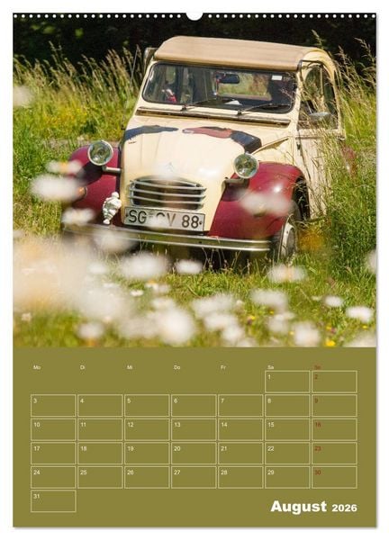 Produktbild: Citro&euml;n 2 CV &ndash; Flower Power (Wandkalender 2026 DIN A2 hoch), CALVENDO Monatskalender