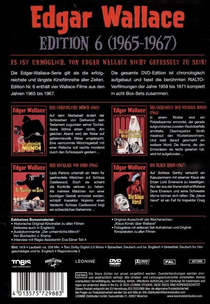 Produktbild: Edgar Wallace Edition 6 [4 DVDs]