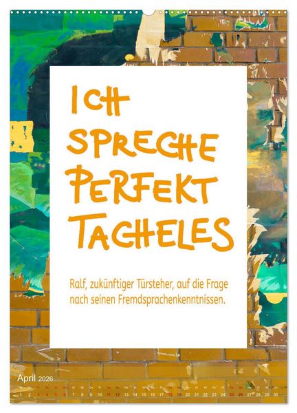 Produktbild: Lach du nur! - Flotte Spr&uuml;che schnell erkl&auml;rt (Wandkalender 2026 DIN A2 hoch), CALVENDO Monatskalender