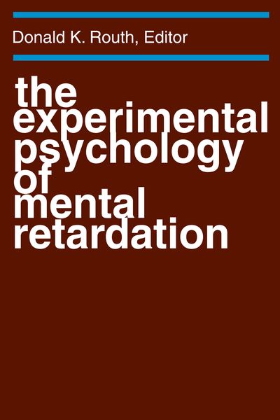 Produktbild: The Experimental Psychology of Mental Retardation