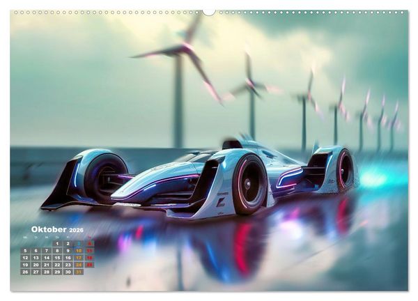 Produktbild: Formel E futuristisch (hochwertiger Premium Wandkalender 2026 DIN A2 quer), Kunstdruck in Hochglanz
