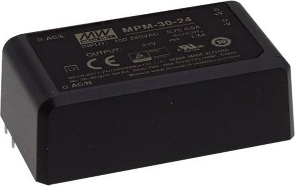 Produktbild: MEAN WELL MPM-30-12ST AC/DC-Printnetzteil 12 V/DC 2.5A