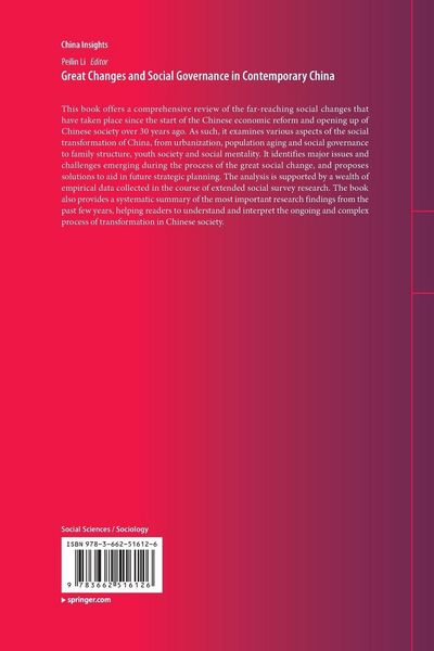 Produktbild: Great Changes and Social Governance in Contemporary China