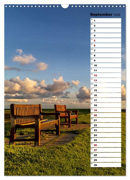 Produktbild: Westk&uuml;ste - Zwischen St. Peter Ording, B&uuml;sum und Elbe (Wandkalender 2026 DIN A3 hoch), CALVENDO Monatskalender