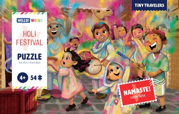 Tiny Travelers Puzzle: Holi Festival