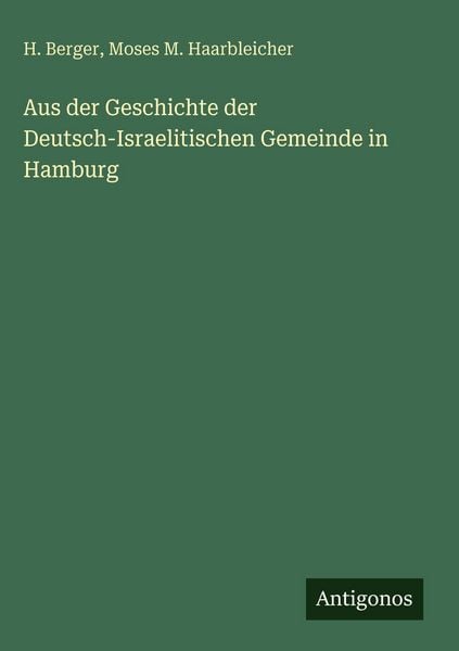 Produktbild: Aus der Geschichte der Deutsch-Israelitischen Gemeinde in Hamburg
