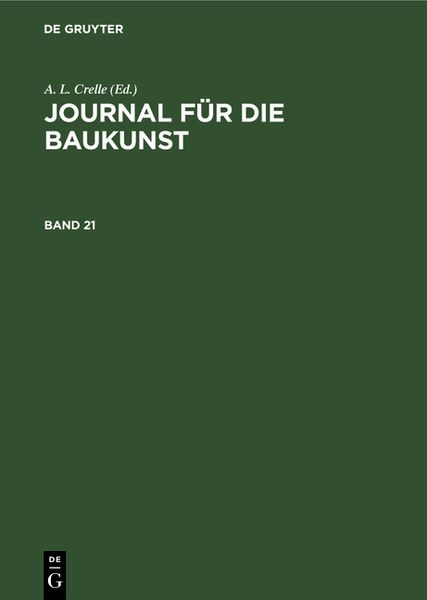 Produktbild: Journal f&uuml;r die Baukunst. Band 21