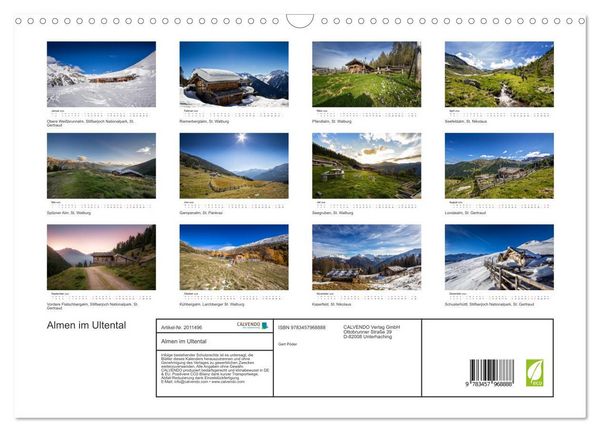 Produktbild: Almen im Ultental (Wandkalender 2026 DIN A3 quer), CALVENDO Monatskalender