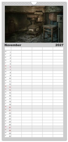 Produktbild: Familienplaner 2027 - Geheimnisvolle Orte - Lost Places mit 5 Spalten (Wandkalender, 21 x 45 cm) CALVENDO