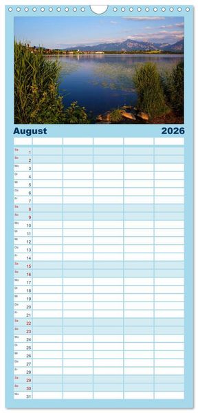 Produktbild: Familienplaner 2026 - Hopfensee - Riviera des Allg&auml;us mit 5 Spalten (Wandkalender, 21 x 45 cm) CALVENDO