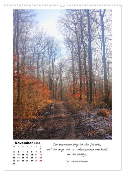Produktbild: Wege durchs Jahr - Spazierg&auml;nge im sch&ouml;nen Nordhessen (Wandkalender 2026 DIN A2 hoch), CALVENDO Monatskalender