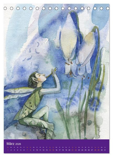 Produktbild: Im Elfenreich- Zauber und Magie der Elfen in sch&ouml;nen Aquarellen (Tischkalender 2026 DIN A5 hoch), CALVENDO Monatskalender
