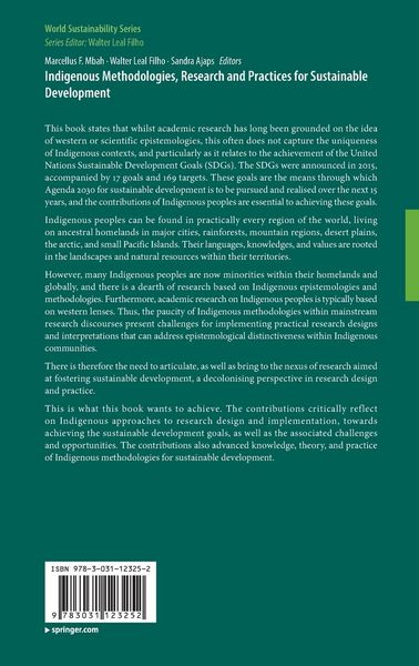 Produktbild: Indigenous Methodologies, Research and Practices for Sustainable Development