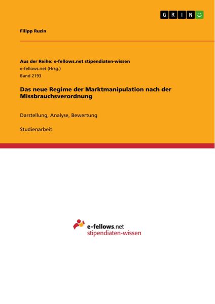 Produktbild: Das neue Regime der Marktmanipulation nach der Missbrauchsverordnung
