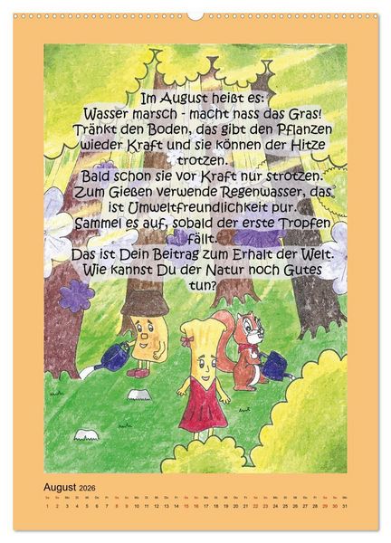 Produktbild: Tobi und das Jahr (Wandkalender 2026 DIN A2 hoch), CALVENDO Monatskalender