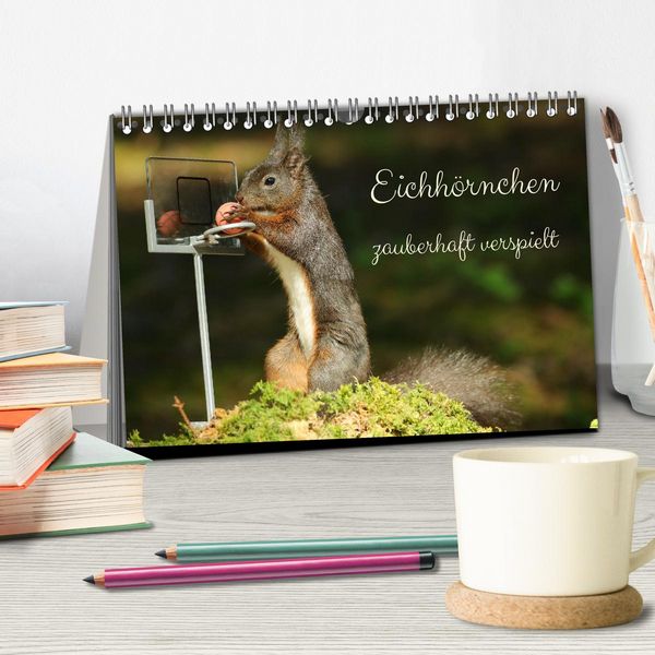 Produktbild: Eichh&ouml;rnchen - zauberhaft verspielt (Tischkalender 2026 DIN A5 quer), CALVENDO Monatskalender