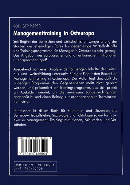 Produktbild: Managementtraining in Osteuropa