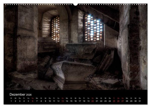 Produktbild: Verlassene Ort - Kirchen (hochwertiger Premium Wandkalender 2026 DIN A2 quer), Kunstdruck in Hochglanz