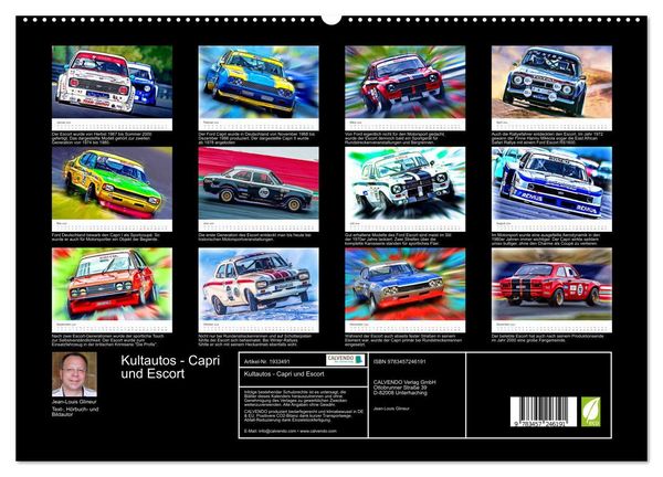 Produktbild: Kultautos - Capri und Escort (hochwertiger Premium Wandkalender 2026 DIN A2 quer), Kunstdruck in Hochglanz