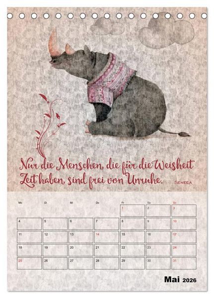 Produktbild: Lebensweisheiten zum Reflektieren (Tischkalender 2026 DIN A5 hoch), CALVENDO Monatskalender