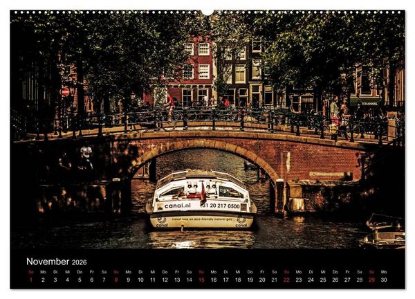 Produktbild: psychadelic Amsterdam - Stadtansichten zwischen Tag und Traum (Wandkalender 2026 DIN A2 quer), CALVENDO Monatskalender