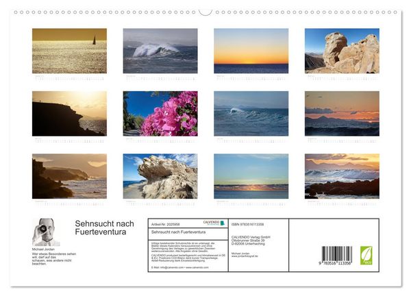 Produktbild: Sehnsucht nach Fuerteventura (hochwertiger Premium Wandkalender 2026 DIN A2 quer), Kunstdruck in Hochglanz