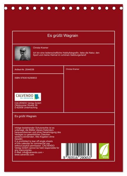 Produktbild: Es gr&uuml;&szlig;t Wagrain (Tischkalender 2026 DIN A5 hoch), CALVENDO Monatskalender