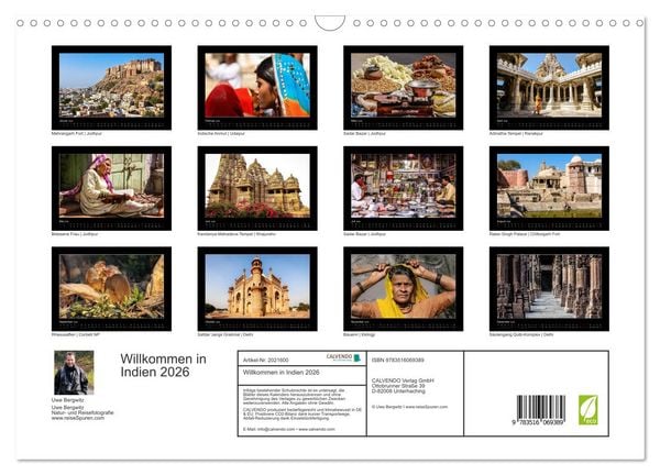 Produktbild: Willkommen in Indien 2026 (Wandkalender 2026 DIN A3 quer), CALVENDO Monatskalender