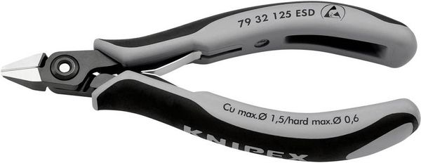 Produktbild: Knipex 79 32 125 ESD ESD Seitenschneider mit Facette 125mm
