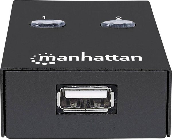 Produktbild: Manhattan 2 Port USB 2.0-Umschalter Schwarz