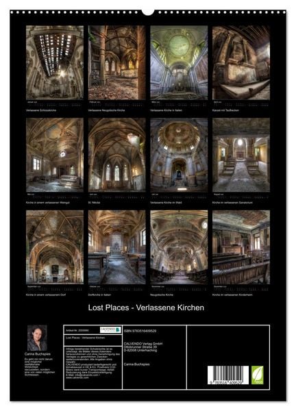 Produktbild: Lost Places - Verlassene Kirchen (hochwertiger Premium Wandkalender 2026 DIN A2 hoch), Kunstdruck in Hochglanz