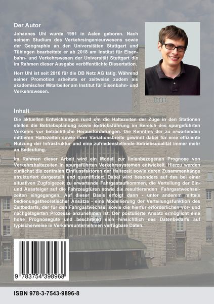 Produktbild: Modellierung des Zeitbedarfs f&uuml;r Verkehrshalte im spurgef&uuml;hrten Personenverkehr