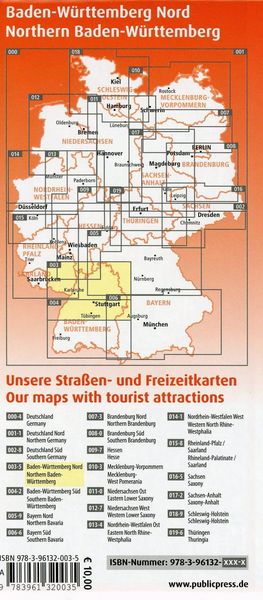 Produktbild: Baden-W&uuml;rttemberg-Nord. Stra&szlig;en- und Freizeitkarte 1 : 200 000